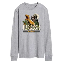 アニメキャラクター メンズ トップス Tシャツ グラフィック Licensed Character Mens Jurassic World T Rex Long Sleeve Graphic Tee Heather Gray グレー