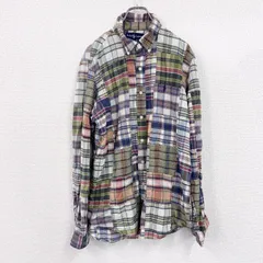 古着 used　90s　Ralph Lauren　ラルフローレン　CUSTOM FIT　長袖ボタンダウンシャツ　チェック柄　Lサイズ