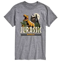 アニメキャラクター メンズ トップス Tシャツ グラフィック Licensed Character Mens Jurassic World T Rex Graphic Tee Heather Gray グレー