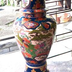 美品 超大型】有田焼 金龍窯 博山作 飾壺 沈降壺 高さ約118cm 銘入り