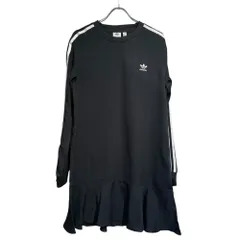 adidas (アディダス) スリーストライプドレス ブラック L