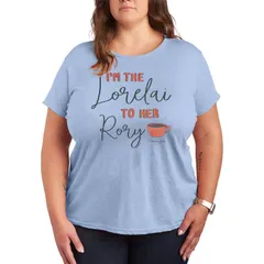 アニメキャラクター レディース トップス Tシャツ プラスサイズ グラフィック Licensed Character Plus Gilmore Girls Im The Lorelai Graphic Tee Heather Chambray Blue ヘザー