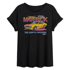 アニメキャラクター レディース トップス Tシャツ Licensed Character Juniors Ford Its A Maverick Oversized Tee Black ブラック