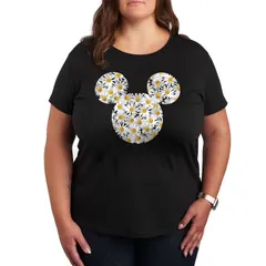 ディズニー レディース トップス Tシャツ プラスサイズ グラフィック Disneys Mickey Mouse Plus Daisies Graphic Tee Black ブラック
