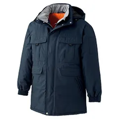 新品 [ミドリ安全] 防寒服 コート 男女兼用 防水 撥水 M4087 上 ネイビー S