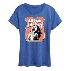 애니메이션 캐릭터 레이디스 탑스 T셔츠 그래픽 Licensed Character Womens Janis Joplin Poster Style Graphic Tee Hea