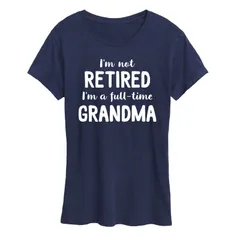 アニメキャラクター レディース トップス Tシャツ グラフィック Licensed Character Womens Not Retired Grandma Graphic Tee Navy ネイビー