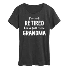 アニメキャラクター レディース トップス Tシャツ グラフィック Licensed Character Womens Not Retired Grandma Graphic Tee Heather Charcoal チャコール