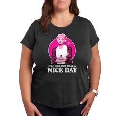 アニメキャラクター レディース トップス Tシャツ プラスサイズ グラフィック Licensed Character Plus Golden Girls Not Have Nice Day Graphic Tee Heather Charcoal チャコール