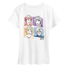 アニメキャラクター レディース トップス Tシャツ グラフィック Licensed Character Womens Golden Girls Grid Graphic Tee White ホワイト