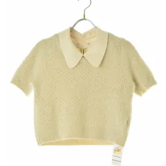 【MUVEIL】ビーズ アンゴラ半袖ニット