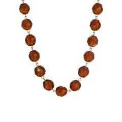 1928 レディース アクセサリー ネックレス・チョーカー・ペンダントトップ レース 1928 Faceted Glass Bead Strand Necklace Brown ブラウン