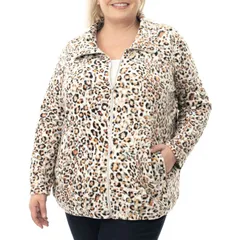 ニナレオナルド レディース アウター ジャケット・ブルゾン プラスサイズ Plusize Nina Leonard Sherpa Jacket Black Multi ブラック