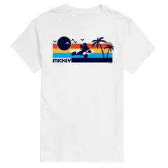 ディズニー メンズ トップス Tシャツ グラフィック Disneys Mickey Mouse Mensunset Pattern Graphic Tee White ホワイト