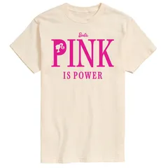 アニメキャラクター メンズ トップス Tシャツ グラフィック Licensed Character Mens Barbie Pink Is Power Graphic Tee Beige ベージュ