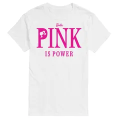 アニメキャラクター メンズ トップス Tシャツ グラフィック Licensed Character Mens Barbie Pink Is Power Graphic Tee White ホワイト