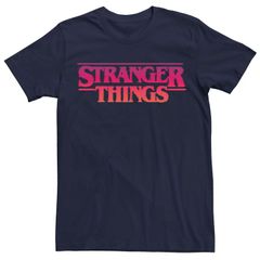 애니메이션 캐릭터 맨즈 탑스 T셔츠 로고 Licensed Character Mens Netflix Stranger Things Red And Orange Logo Tee N