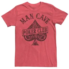 アニメキャラクター メンズ トップス Tシャツ グラフィック Licensed Character Mens Man Cave Poker Club Graphic Tee Red Heather ヘザー