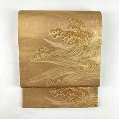 正絹 夏 袋帯 絽 六通柄 雪輪 松 図案 ゴージャス 美品 極上 逸品