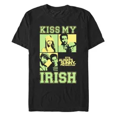 アニメキャラクター メンズ トップス Tシャツ グラフィック Licensed Character Mens Its Alwaysunny In Philadelphia Kiss My Irish Graphic Tee Black ブラック