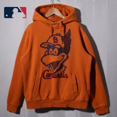 MLB カージナルス フレッドバード パーカー XL オレンジブラウン ヘビーウエイト Cardinals Fredbird ロゴ刺繍 ストリート スポーツミックス メジャー 野球 オーバーサイズ ビッグシルエット 古着 L220のサムネイル