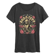 スター ウォーズ レディース トップス Tシャツ フラワー柄 フラワー グラフィック Womenstar Wars Boba Fett Floral Graphic Tee Heather Charcoal チャコール