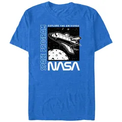 アニメキャラクター メンズ トップス Tシャツ トール グラフィック Licensed Character Big Tall Nasa Space Program Graphic Tee Royal Heather ヘザー