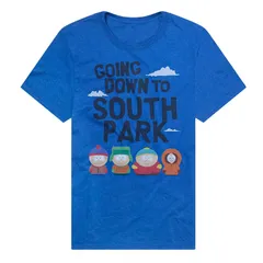 アニメキャラクター メンズ トップス Tシャツ ダウン グラフィック Licensed Character Mens Going Down to South Park Graphic Tee Royal