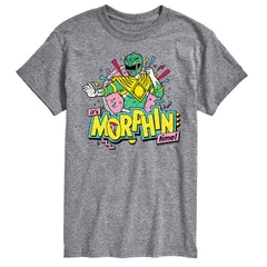 アニメキャラクター メンズ トップス Tシャツ グラフィック Licensed Character Mens Powerangers Morphin Time Green Graphic Tee Gray グレー