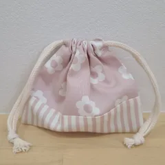 ハンドメイド　コップ袋　給食袋　巾着 花柄