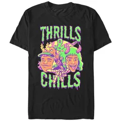 マーベル メンズ トップス Tシャツ グラフィック Marvel Menstranger Things Thrills And Chills Drip Graphic Tee Black ブラック