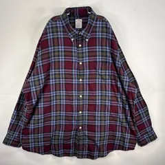 古着 ブルックスブラザーズ Brooks Brothers 長袖シャツ チェック ボタンダウン 2XL  レッド系 マルチカラー メンズ