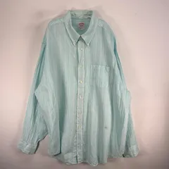 古着 ブルックスブラザーズ Brooks Brothers 長袖シャツ IRISH LINEN 胸ポケ ボタンダウン 2XL  ブルー系 ストライプ メンズ