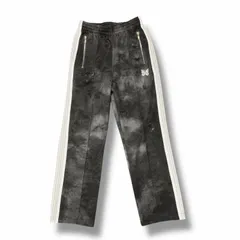 参考上代31900円 Needles  × nubian 23AW TRACK PANTS – POLY TIE DYE 別注タイダイトラックパンツ ジャージ コラボ ニードルス  × ヌビアン MR499 ブラック XS （10414M）