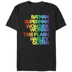 애니메이션 캐릭터 맨즈 탑스 T셔츠 그래픽 Licensed Character Mens Justice League Heros Graphic Tee Black 블랙