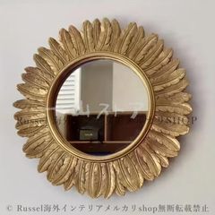 蓮の花モチーフ モザイクタイル ウォールミラー 壁掛け鏡 - メルカリ