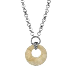 1928 レディース アクセサリー ネックレス・チョーカー・ペンダントトップ レース 1928 Silver Tone Round Stone Pendant Necklace Brown ブラウン