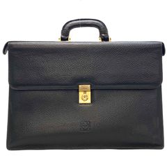 ロエベ ハンドバッグ 革 黒 ブリーフケース 書類  ビジネス PC GB334