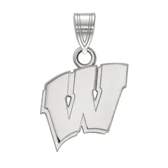 ロゴアート レディース アクセサリー ブレスレット・バングル・アンクレット LogoArt 10k White Gold Wisconsin Badgers Pendant 10k White Gold ホワイト