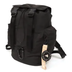 WB26123 adidas by Stella McCartney アディダス×ステラマッカートニー リュック バックパック ロゴチャーム ポリエステル 黒 ブラック