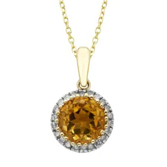 アンブランデッド レディース アクセサリー ネックレス・チョーカー・ペンダントトップ レース Unbranded 10k Rose Gold Citrine 18 CaratW Pendant Necklace Yellow イエロー