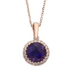 アンブランデッド レディース アクセサリー ネックレス・チョーカー・ペンダントトップ レース Unbranded 10k Rose Gold 18 CaratW Amethyst Pendant Necklace Rose ゴールド