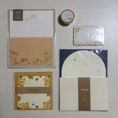 やさしい黄色のお手紙5点セット | レターセット・ミニカード・マスキングテープ