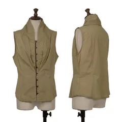 ヒロコビスHIROKO BIS ナイロンストレッチスナップベスト ベージュM位