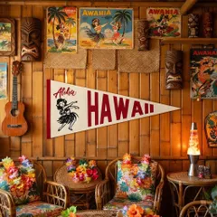 【VINTAGE USA】昭和レトロ 復刻  アメリカ ビンテージ レトロ ペナント ヘリテージ 部屋 店舗 ガレージ 看板 サインボード ; PNT-002