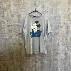 【Y-403】Disney ミッキーマウス Tシャツ グレー LLサイズ ビッグプリント 半袖Tシャツ メンズ 古着 ディズニーキャラクターT カジュアルTシャツ 夏服 トップス