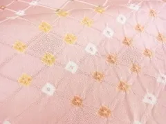 MQ-00326 上質な小紋　総絞り　よろけ縞　逸品　正絹