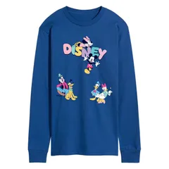 アニメキャラクター メンズ トップス Tシャツ グラフィック LICENSED CHARACTER Mens Disneys Mickey Friends Collage Long Sleeve Graphic Tee Royal Blue ブルー