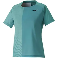 新品 [Mizuno] テニスウェア ウィメンズゲームシャツ 半袖 62JA0216 グリーン 日本 S (日本サイズS相当)