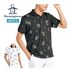 マンシングウェア シーズンコレクション サンスクリーン NIR 総柄ジャカード×ペンギン総柄プリント 半袖 ポロシャツ ゴルフウェア メンズ M-3L MG5SHS53M